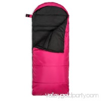 Lucky Bums Youth Muir Sleeping Bag 40°F/5°C with Digital Accessory Pocket and Carry Bag, Pink   568935281